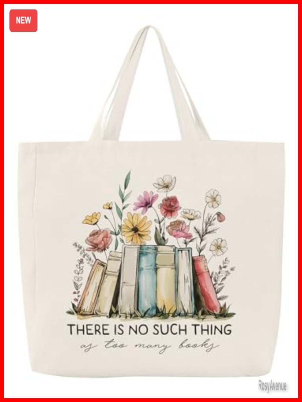 Canvas Book Tote Bag Book Lover Gift for Women Lightweight Reusable
